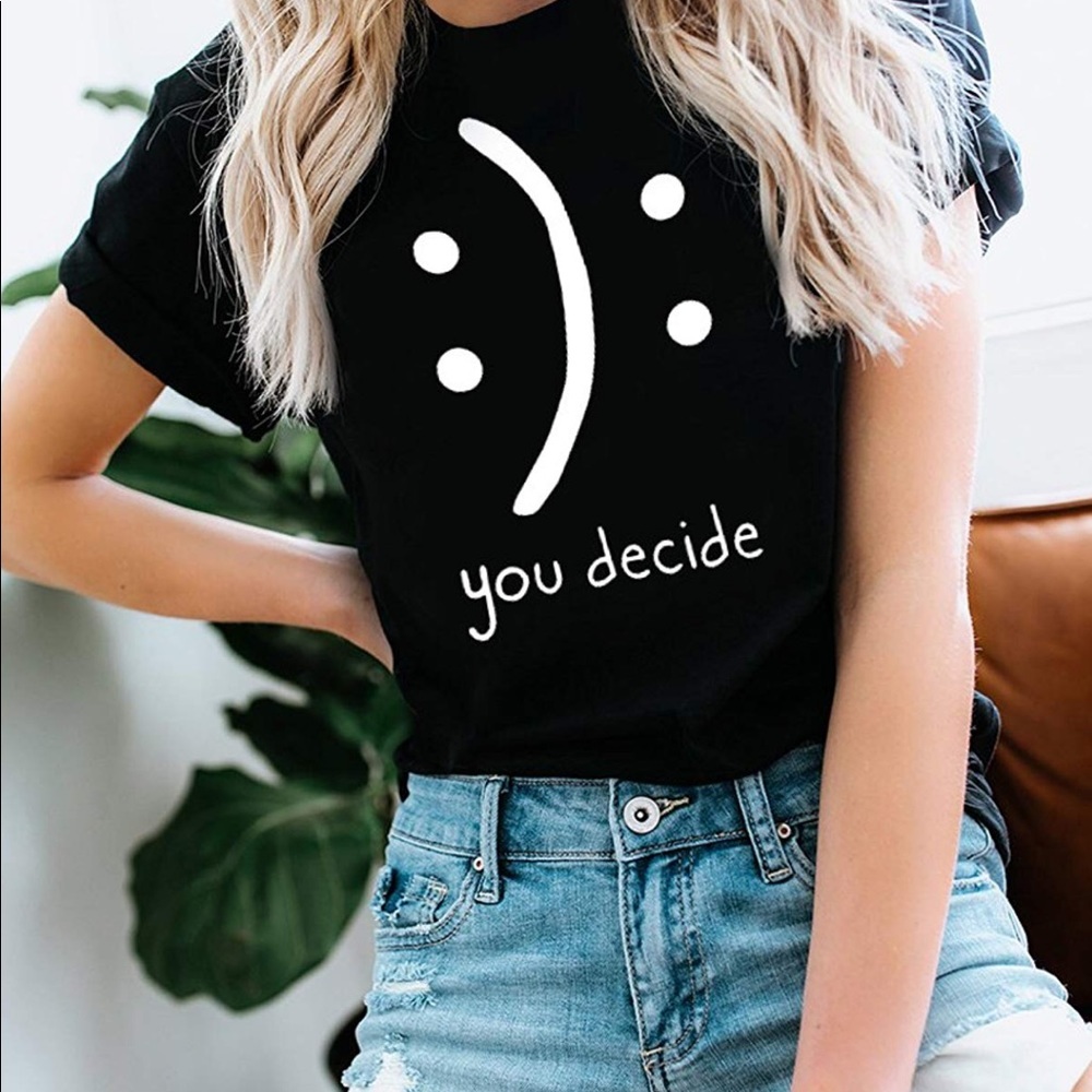 You Decide Black Graphic Short Sleeve Tee